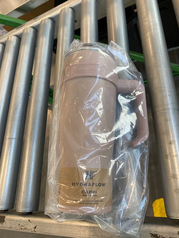 Photo 1 of *Major Damaged*
HYDRAFLOW Capri - 40oz Tumbler with Straw and Handle - Triple Wall Vacuum Insulated Tumbler - Insulated Smoothie Cup - Stainless Steel Tumbler - Reusable Tumbler with Lid - Khaki