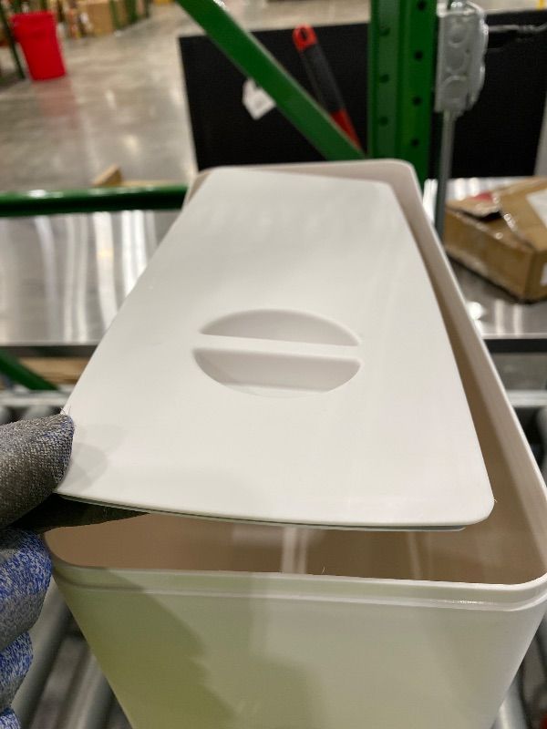 Photo 1 of *Missing Parts* Lenwi 22-25 Lbs Rice Dispenser, Large Cereal Dry Food Storage Containers with Measuring Cup,BPA-Free Household for Kitchen Pantry Organization-Grey