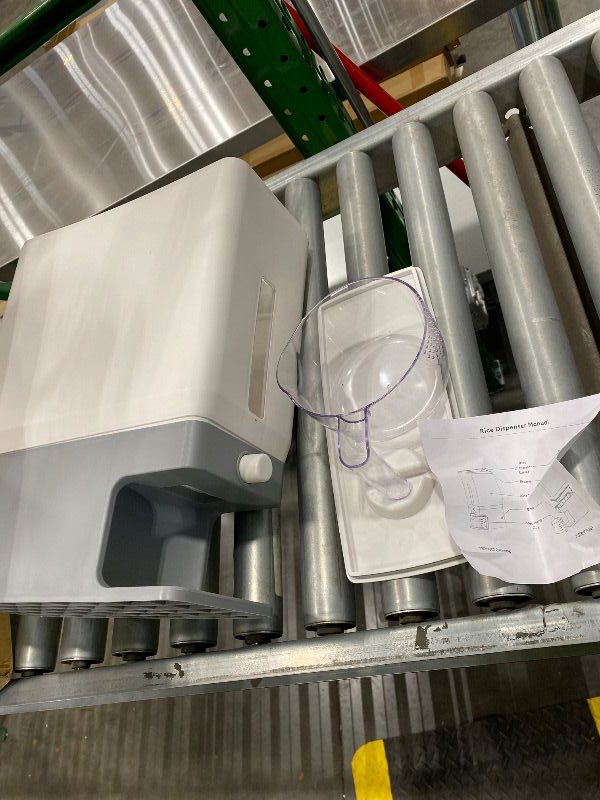 Photo 1 of *Missing Parts* Lenwi 22-25 Lbs Rice Dispenser, Large Cereal Dry Food Storage Containers with Measuring Cup,BPA-Free Household for Kitchen Pantry Organization-Grey