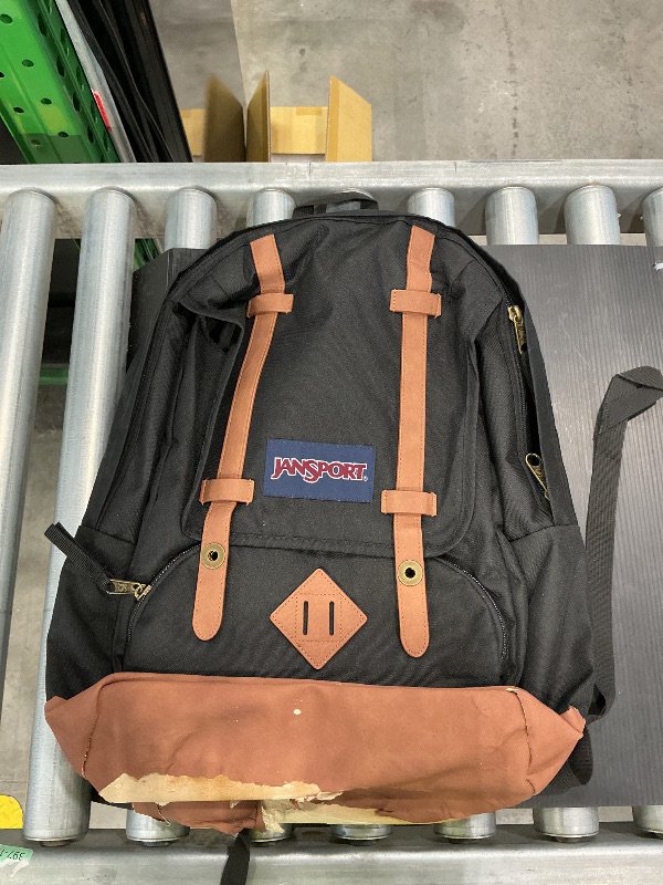 Photo 1 of ***See Notes***JanSport Cortlandt Laptop Backpack, Black, 15” Laptop Sleeve-Synthetic Leather Shoulder Computer Bag with Large Compartment, Padded Straps- Rucksack for Men, Women