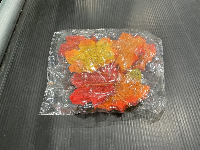 Photo 1 of 300 Pcs Fake Fall Leaves 6 Colors Artificial Autumn Maple Decor for Thanksgiving Decorations?Wedding Party,Festival Events