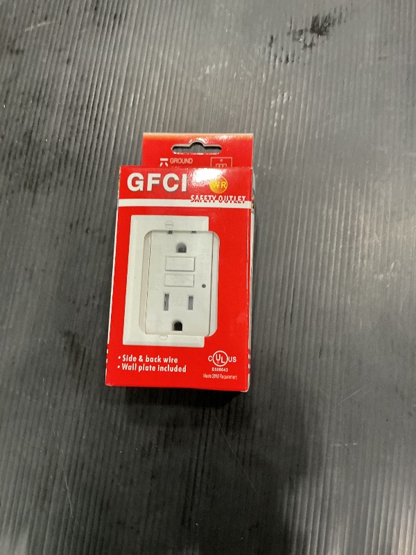 Photo 1 of (15 AMP - 1 Pack) GFCI Outlet WR White – Tamper Resistant, Weather Resistant GFI Receptacle with Self-Test, LED Indicator,UL Listed, Easy Install – Ground Fault Outlet for Outdoor Use & Bathroom