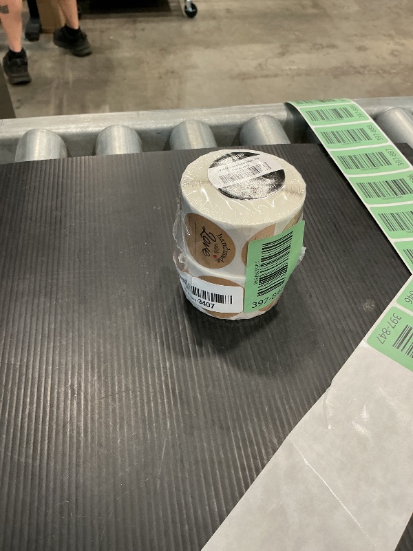 Photo 1 of 1000pcs Handmade with Love Stickers, 1.5" Diameter Kraft Handmade with Love Sticker Labels for Gifts, Crafts, Small Business, 500 Stickers per Roll (Pack of 2)