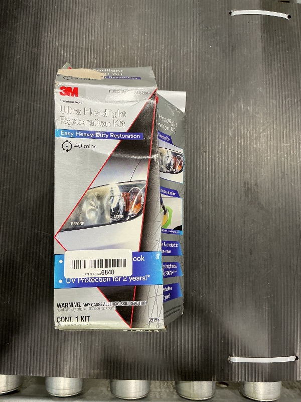 Photo 1 of 3M Ultra Headlight Restoration Kit, Contains Masking Tape, Light Sanding Discs, Wax Protectant and More, Use on Plastic Lenses Headlights, Taillights and More, Easy Heavy-Duty Restoration (39195)