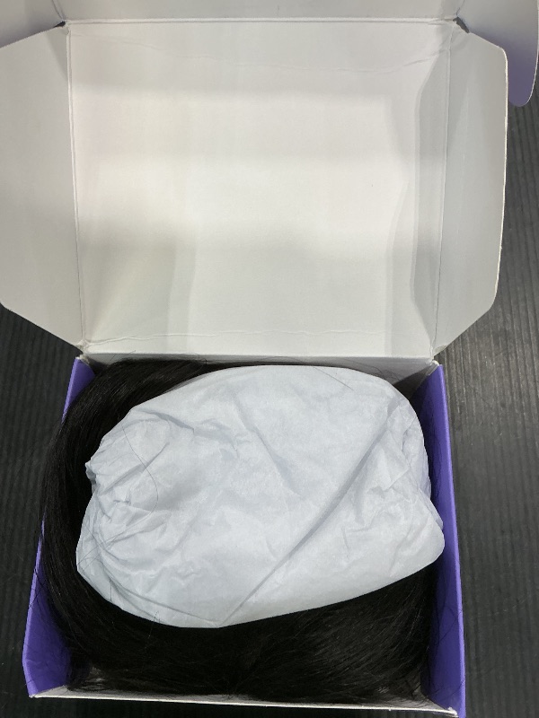 Photo 1 of ** ONLY WISPY CLIP IN BANGS *** HVVZOY Hair Toppers for Women Real Human Hair,360°3D Big Basement Cover Topper for Women with Thinning Crown with Wispy Clip in Bangs Realistic Scalp (1B, 3D Wispy Bangs 14INCH)