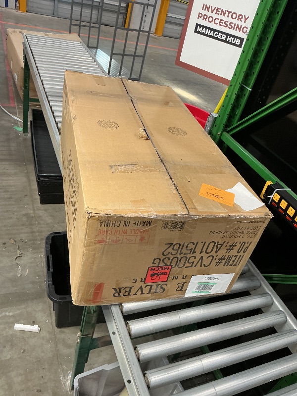 Photo 1 of *partial set* Steve Silver Furniture Canova 7pc Marble Dining Table Set, incl. with 78-Inch Rectangular Marble Dining Table and 6 Gray Velvet Dining Side Chairs, 78" L x 42" W x 30" H, White, Grey