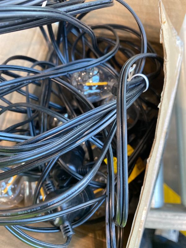 Photo 1 of addlon 54FT(48+6) Solar String Lights Outdoor Waterproof with USB Charging & Remote Control - Dimmable Solar Power Patio Lights with LED Bulbs for Porch, Garden, Yard, Market, Bistro - Last for 20+Hrs