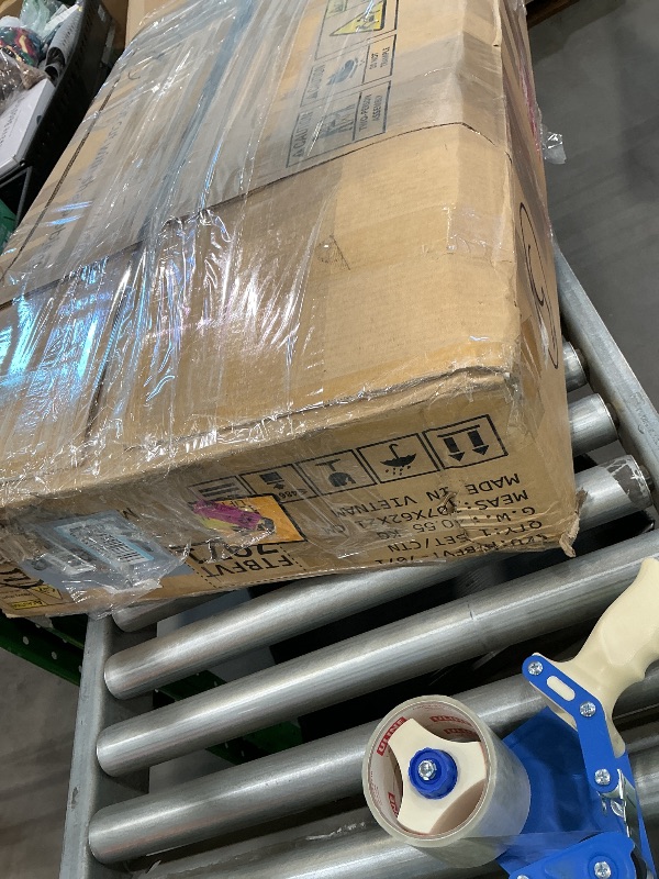 Photo 1 of *Missing Parts - Check clerk notes*
DWVO Makeup Vanity Desk with Mirror & Lights, 40inch Vanity Table with Power Outlets, 4 Drawers & 6 Open Storage Shelves, 3 Color Modes & Adjustable Brightness Dressing Table for Bedroom, White