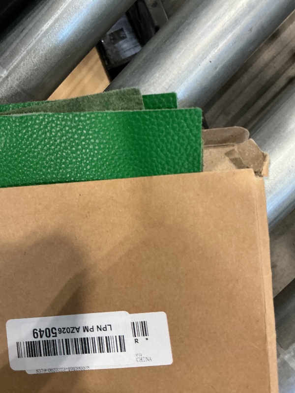 Photo 1 of *STAINS* MECCANIXITY Full Grain Leather Sheet 11.8" x 7.8" Natural Cow Leather Fabric Pieces for DIY Craft Furniture Office Belts Notebook Covers, Green