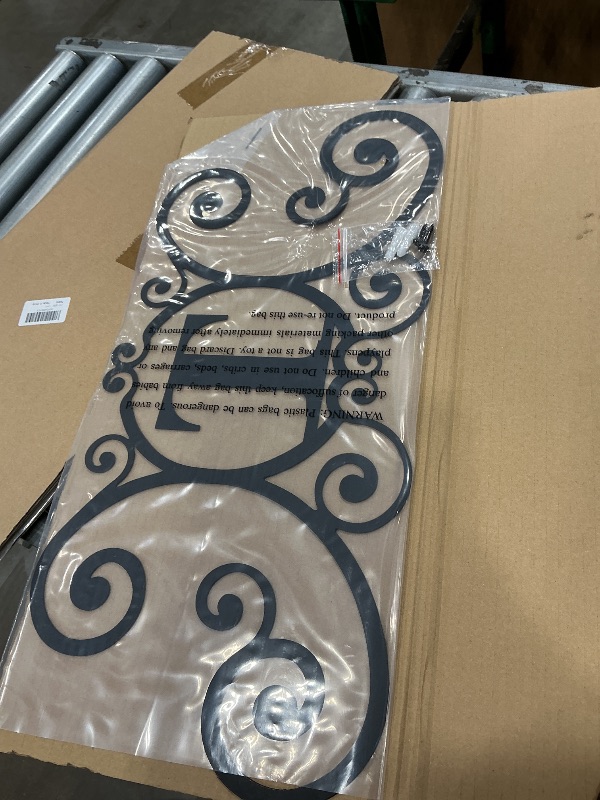 Photo 1 of 24 Inch House Plaque Letter - Wrought Iron Metal Scrolled Monogram Initial Letter Home Door Wall Hanging Art Decor Family Name Last Name Letter Sign (T, 24 x 11 inches,Thick 2mm) Christmas Gift