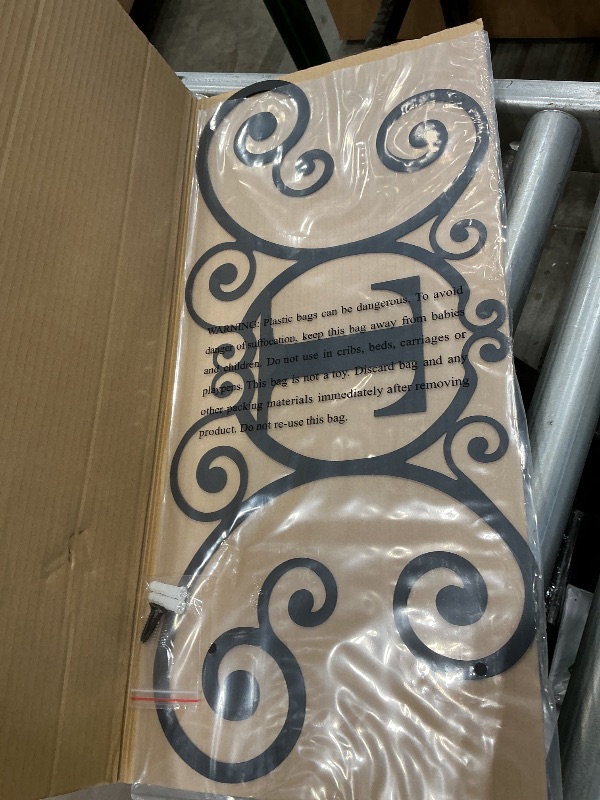 Photo 1 of 24 Inch House Plaque Letter - Wrought Iron Metal Scrolled Monogram Initial Letter Home Door Wall Hanging Art Decor Family Name Last Name Letter Sign (T, 24 x 11 inches,Thick 2mm) Christmas Gift