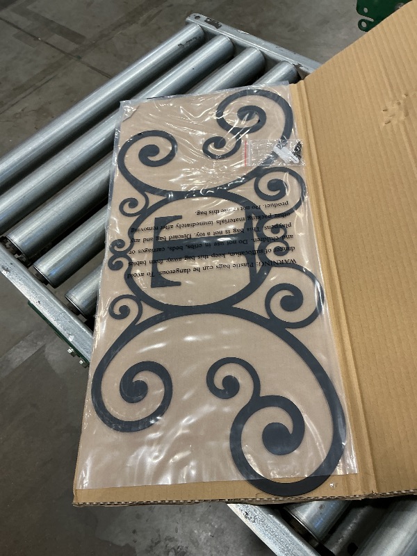 Photo 1 of 24 Inch House Plaque Letter - Wrought Iron Metal Scrolled Monogram Initial Letter Home Door Wall Hanging Art Decor Family Name Last Name Letter Sign (T, 24 x 11 inches,Thick 2mm) Christmas Gift