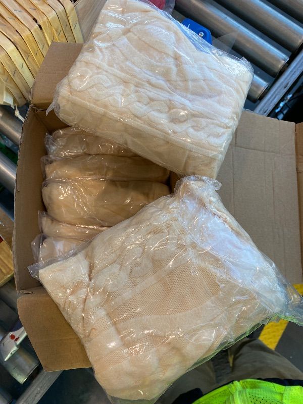 Photo 1 of ***MISSING PIECE*** Newwiee 8Pcs Stretch Patio Cushion Covers Outdoor Cushion Covers for Patio Furniture Replacement Couch Sofa Slipcovers Jacquard Textured Soft Fabric Washable Furniture Protector (Beige,Elegant)