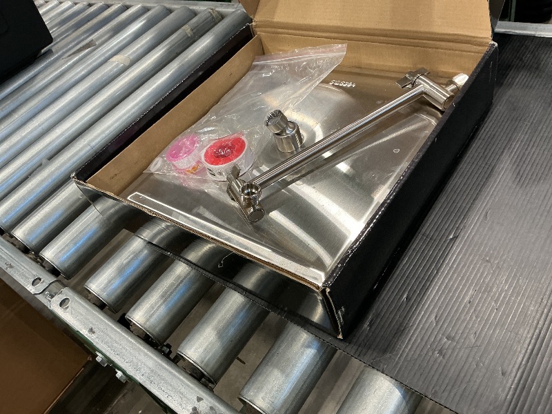 Photo 1 of 12 Inch Square Rain Showerhead with 11 Inch Adjustable Extension Arm,Large Stainless Steel High Pressure Shower Head,Ultra Thin Rainfall Bath Shower with Easy to Clean and Install-Brushed Nickel