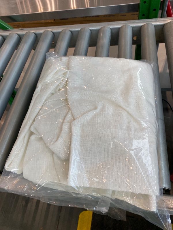 Photo 1 of *Missing Parts* 92 Inch Long Pinch Pleat Linen Curtains for Living Room 1 Panels Natural Cream Boho Semi Sheer Light Filtering Neutral 92 Inch Pleated Curtain with Rings Hooks Floor Ceiling Bedroom Window