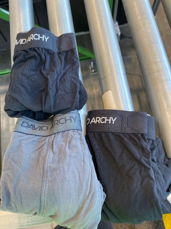 Photo 1 of *Missing Parts* DAVID ARCHY Men's Underwear Boxer Briefs Breathable Ultra Soft Knit Texture Modal Underwear for Men 3 Pack(L,Black/Dark Gray/Olive Green/Gray Blue)
**MISSING ONE BOXER***
