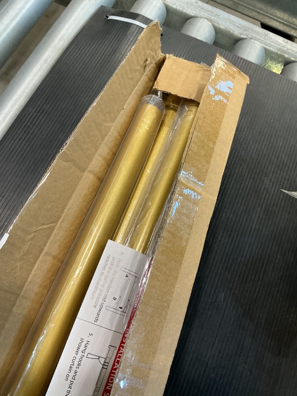 Photo 1 of ***MISSING PARTS*** UIOSANRT Gold Shower Curtain Rod 31-79 Inches Non-Slip Shower Rod Tension Mounted No Drill Shower Curtain Rods Spring Tension Rod Adjustable Tension Curtain Rod for Windows Bathroom