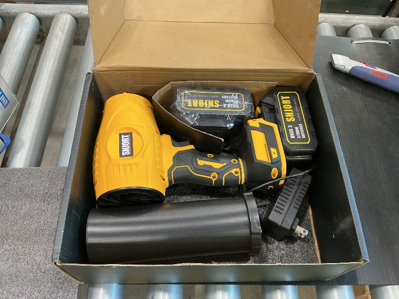 Photo 1 of *Tested*
Leaf Blower Cordless with Battery and Charger,800,000 RPM,Extended Nozzle,Lightweight Handheld Design,Blower for Patio Cleaning,car Blowing Water,Blowing Leaves and Dust?Amber Yellow?