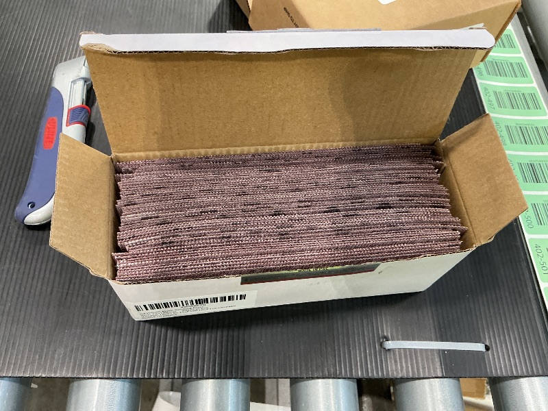 Photo 1 of 50pcs 2-3/4 x 8 in Mesh Abrasive Sanding Discs Grit 80 120 180 320 400 Assortment,70 x 198mm Hook & Loop Anti-Blocking Net Sandpaper