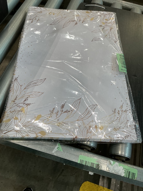 Photo 1 of 50 Pack Golden Leaves Paper Placemats Disposable Golden Polka Dots Paper Place Mats 11 x 17 Inch Vintage Paper Table Mats Party Decorative Paper for Wedding Banquet Party Home Dining Table Decor