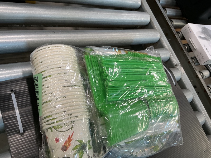 Photo 1 of 170 Pcs Dinosaur Birthday Decorations - Jungle Dino Party Supplies Sets, Includes Happy Birthday Dinner Plates Napkins, Flatware, Banners and Cups for Dinosaur Party Decorations Favors, Serves 24