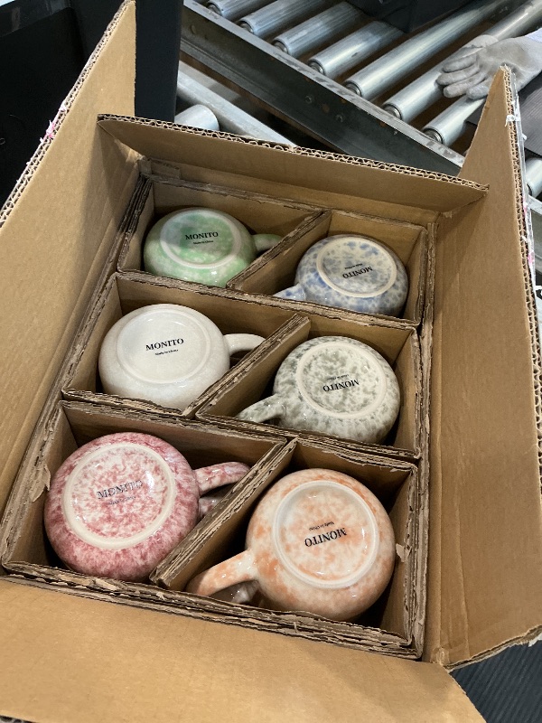 Photo 1 of 12 OZ Coffee Mugs Set of 6, Modern Coffee Mugs Set with handle for Tea/Latte/Cappuccino/Milk/Cocoa.