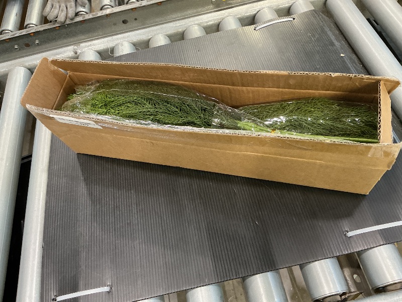 Photo 1 of 16 Pcs Real Touch Norfolk Pine Branch -18" Artificial Christmas Green Plants Branches Faux Greenery Stem Fake Cedar Pine Picks for Vase DIY Crafts Garland Wreath Xmas Indoor Outdoor Home Decor