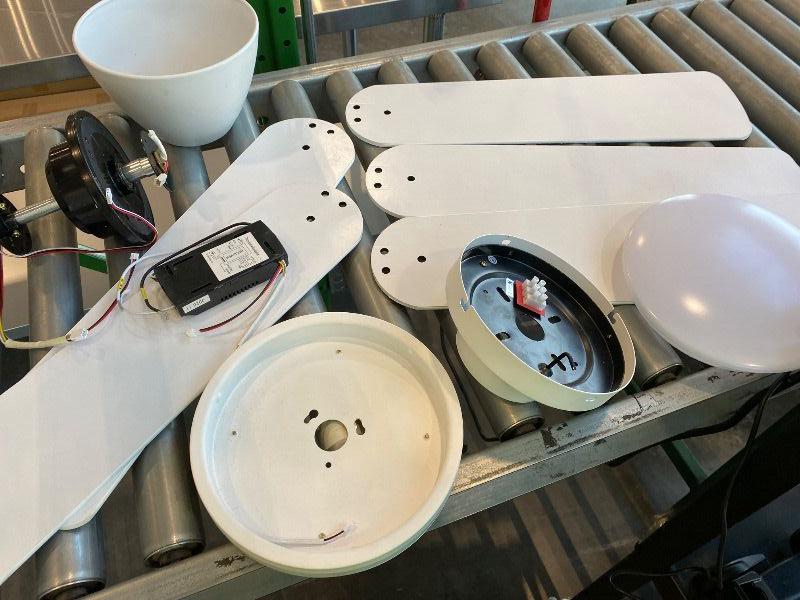 Photo 1 of *Missing Parts* Ceiling Fans with Lights- 52" RGB Low Profile Indoor Ceiling Fan with Light and Remote/APP Control, Flush Mount, LED Dimmable DC Reversible Modern Ceiling Fan for Bedroom?White?