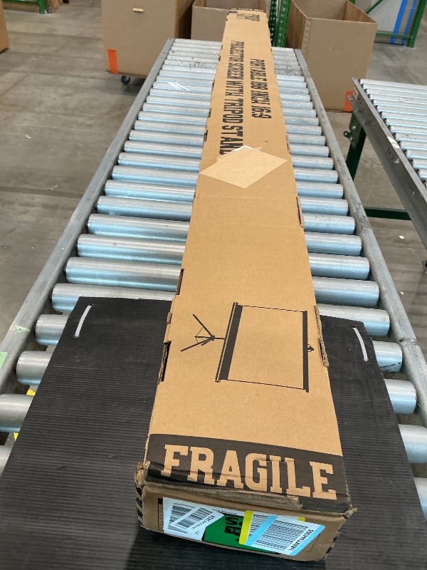 Photo 1 of 100 Inch Indoor and Outdoor Projector Screen with Stand for Movies or Presentations - HD Premium 16:9 Folding Free Tripod Screen with Carry Bag and Straps, Matte