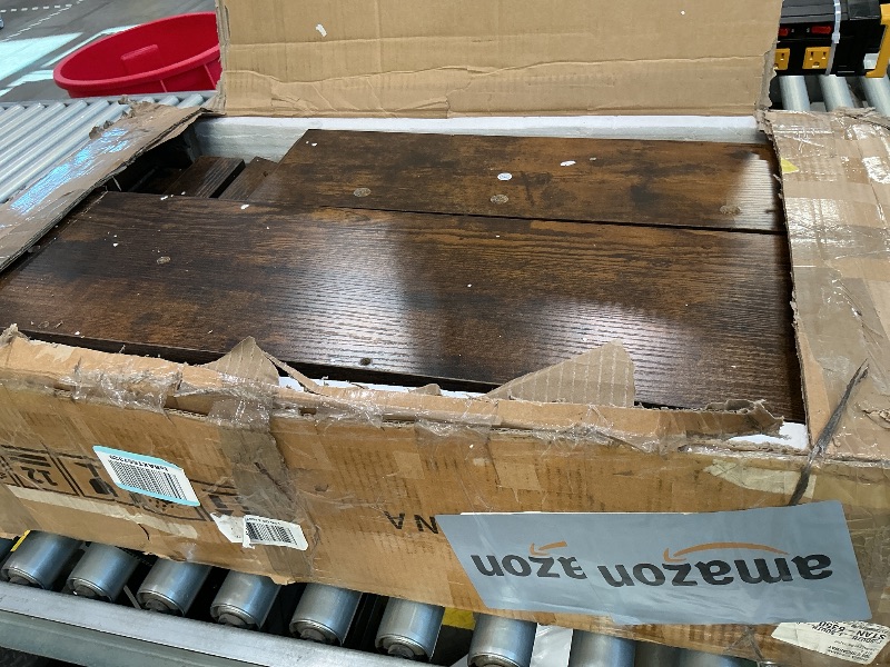 Photo 1 of *SOLD FOR PARTS* *MISSING BOX 2 OF 2* YITAHOME L Shaped Desk with Power Outlets & LED Lights, 60" Corner Computer Desk with Drawers & Lift Top, Home Office Desk with Monitor Stand & File Cabinet, Wood Height Adjustable Desk, Rustic Brown