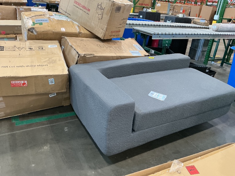 Photo 1 of 108" Modular Sectional Cloud Sofa - Boneless Couch with Deep Seat, Non Slip Base, Folding Sofa Sectional Couches for Living Room, Cozy Modular Couch with L-Shape Chaise, No Assembly Required, Grey