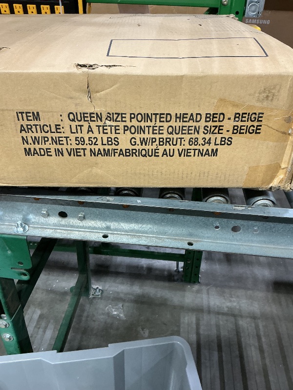 Photo 1 of ***SEE CLERK COMMENTS*** Queen Size Upholstered Platform Bed with Trundle, beige