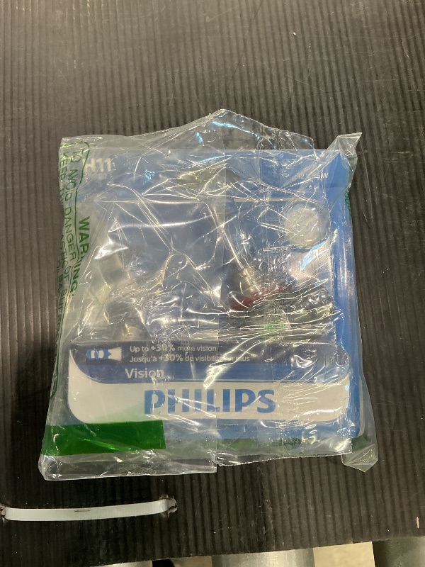 Photo 1 of Philips Automotive Lighting H11 Vision Upgrade Automotive Replacement Headlight Bulb, for High Beam, Low Beam, and Fog Positions (Pack of 2)