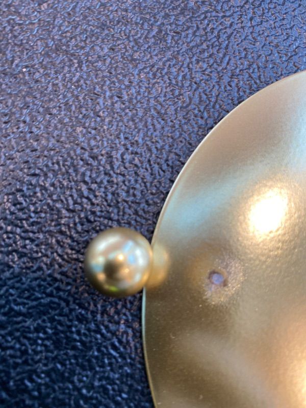 Photo 1 of ***MINOR DAMAGE*** YYaaloa 2 Pack Gold Decorative Iron Plate Candle Holder 4.33'' Candle Stand Candle Plate for LED & Wax Candles, Incense Cones, Spa, Weddings (Gold-2 Pack)