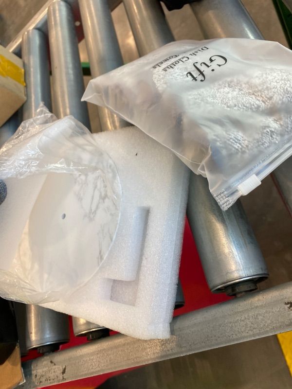 Photo 1 of **MISSING PARTS - Missing the poles**
Paper Towel Holder Countertop, Standing Paper Towel Roll Holder for Kitchen Bathroom, with Weighted Marble Base for One-Handed Operation (Black), Black Paper Towel Holder, Marble