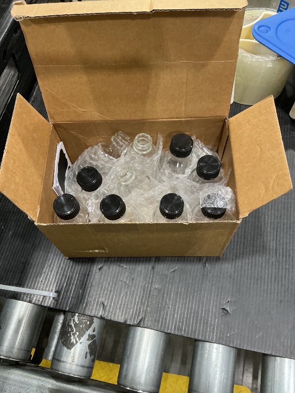 Photo 1 of 12 Pack 2oz Clear Glass Shot Bottles with Caps and Funnels-Leakproof Mini Jars for DIY Decoration Indoor Floral Arrangements, Windowsill Hydroponics