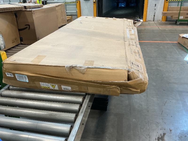 Photo 1 of **MISSING HEADBOARD/will need truck or trailer for pick up***Bme Vivian 14 Inch Deluxe Bed Frame with Headboard, Rustic & Scandinavian Style with Solid Acacia Wood, No Box Spring Needed, 12 Strong Wood Slat Support, Easy Assembly, Queen, Rustic Golden Bro