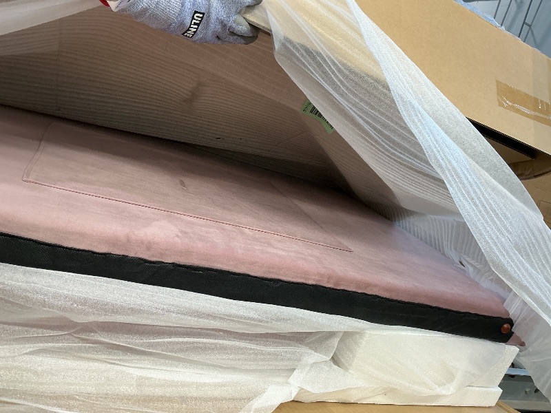 Photo 1 of *PARTIAL SET* *MISSING BOX 2 OF 2* HomSof Twin size Upholstered Daybed with Trundle,Velvet Sofabed with USB Charging Ports,No Box-spring Needed,Pink