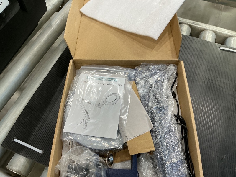 Photo 1 of 10X Magnifying Glass with Light and Clamp, Real Glass Stand Lighted Magnifier, 5 Color Modes Stepless Dimmable LED Desk Lamp Hands Free for Crafts Hobby Reading Painting Sewing Close Work - Blue