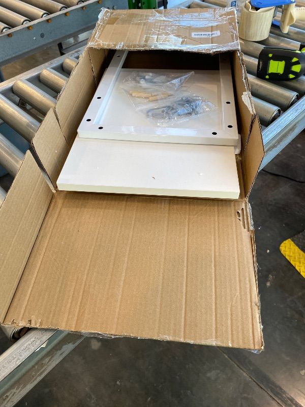 Photo 1 of *MISSING PARTS* TEAMIX Wall Mounted Desk, White Folding Table for Small Spaces, Wall Floating Desk with Heavy Duty Brackets for Laundry Room,Kitchen,Office Storage