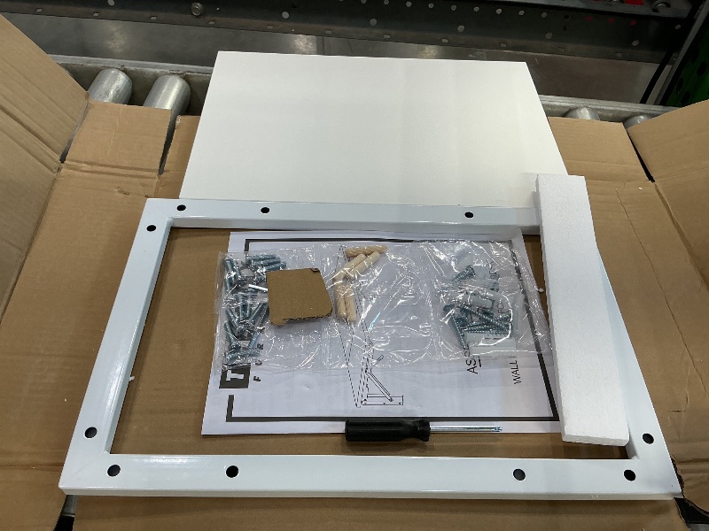 Photo 1 of *MISSING PARTS* TEAMIX Wall Mounted Desk, White Folding Table for Small Spaces, Wall Floating Desk with Heavy Duty Brackets for Laundry Room,Kitchen,Office Storage