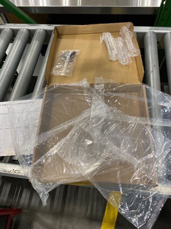 Photo 1 of Acrylic Cupcake Stand, Clear Dessert Tower Holder Display with Base for Wedding, Party, Baby Shower, 3 Tier Round, Transparent