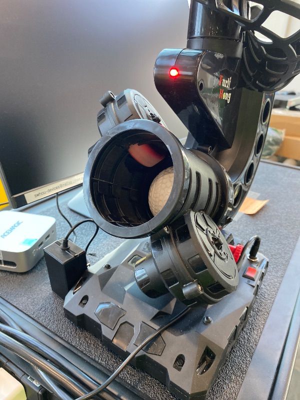 Photo 1 of *Missing Parts* 388BH Baseball Pitching Machine, 4 Adjustable Angles, 3 Pitch Angles, Power Bank/Battery Powered, Includes Training Balls, for Beginners