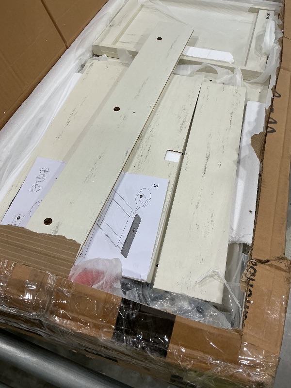 Photo 1 of *Missing Parts*
VASAGLE Hall Tree with Bench and Shoe Storage, Coat Rack with Shoe Bench, Entryway Furniture, 3 Tri-Hooks, Door with Handle, Farmfouse Style, Space Saving, Rustic White and Honey Brown UHSR441W01