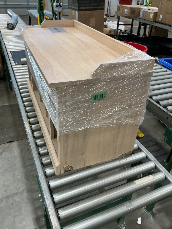 Photo 1 of ***SEE CLERK COMMENTS*** Bush Furniture Woodland 40W Hall Tree and Shoe Storage Bench with Shelves in White Washed Maple | Foyer, Mudroom, Entryway Organizer