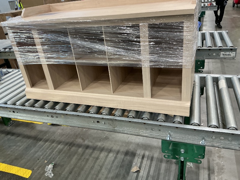 Photo 1 of ***SEE CLERK COMMENTS*** Bush Furniture Woodland 40W Hall Tree and Shoe Storage Bench with Shelves in White Washed Maple | Foyer, Mudroom, Entryway Organizer