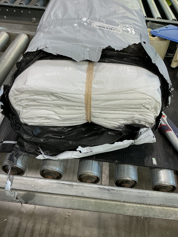 Photo 1 of 10'x20' Upgraded Carport Replacement Top Canopy Cover for Car Garage Shelter Tent Party Tent with Ball Bungees White (Only Top Cover, Frame is not Included)