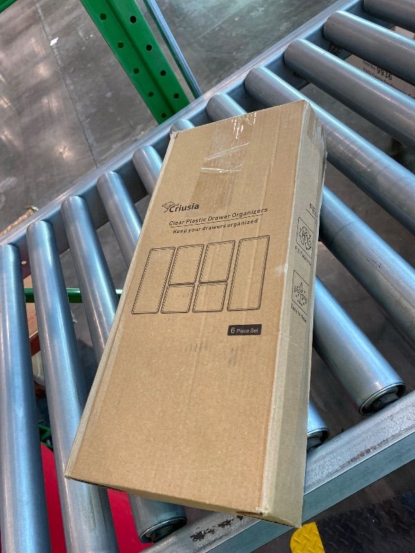 Photo 1 of *MISSING PARTS*
Criusia 2 Pcs Large Size Clear Drawer Organizer Set, Acrylic Non Slip Non Cracking Kitchen Drawer Storage Tray Divider, Multifunctional Storage for Cosmetics, Bathroom, Tools, Kitchen and Office