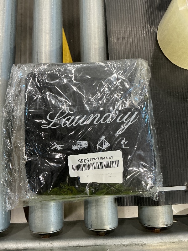 Photo 1 of 2 Pcs JHX Travel Laundry Bags, Dirty Clothes Organizer?Upgraded?with Handles and Aluminum Carabiner for Travel, Camp, Fitness, and Students (Black&Grey) 24"L x 21"W