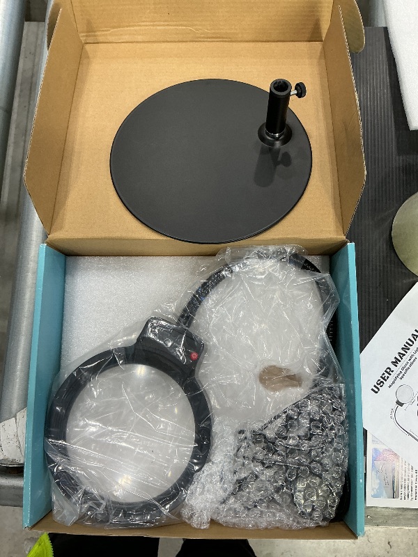 Photo 1 of 10X 30X Magnifying Glass with Light and Stand, 72 LED 3 Color Modes Stepless Dimmable, Hands Free Lighted Magnifier Desk Lamp for Close Work Craft Hobby Painting Sewing Jewelry Reading (Black)